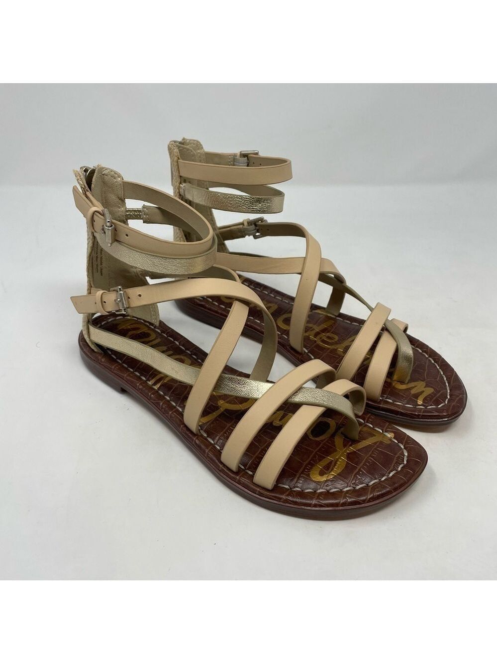 Sam Elderman Gibbs Leather Strappy Gladiator Sandals - NWT - Picture 5 of 11